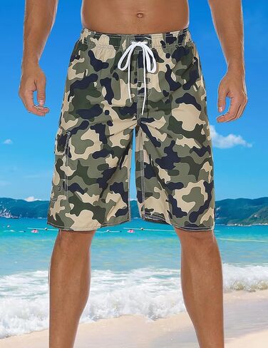 Men's Athletic Beach Swimming Shorts Hawaiian Walking Trunks with Pocket in Saudi Arabia