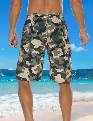 Men's Athletic Beach Swimming Shorts Hawaiian Walking Trunks with Pocket in Saudi Arabia