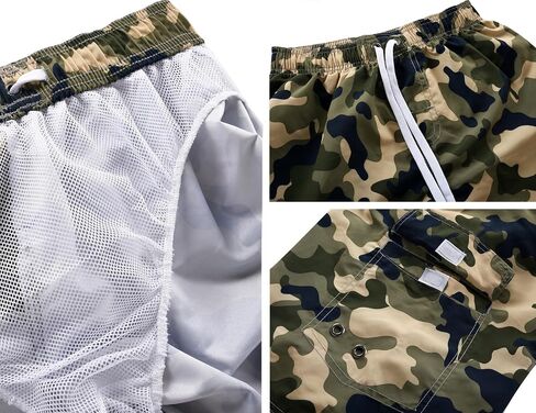 Men's Athletic Beach Swimming Shorts Hawaiian Walking Trunks with Pocket in Saudi Arabia