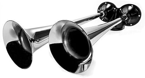Dual Horn Assembly Compatible with Freightliner Volvo Truck - Heavy Duty Chrome Air Horn Replaces 1600 244283R91 2MR2014 AM5621303 GRV1600 VHS-13884 83042002 AM5621303 995969R9 in Saudi Arabia