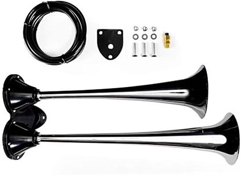 Dual Horn Assembly Compatible with Freightliner Volvo Truck - Heavy Duty Chrome Air Horn Replaces 1600 244283R91 2MR2014 AM5621303 GRV1600 VHS-13884 83042002 AM5621303 995969R9 in Saudi Arabia