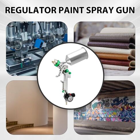 2.5mm Gravity Paint Gun HVLP Spray Gun Auto Body Repair Paint Spray Gun with Regulator Paint Primer Metal Flake 1L 1.4mm/2.5mm Needle and Nozzle for House Painting Car Furniture Spraying in Saudi Arabia