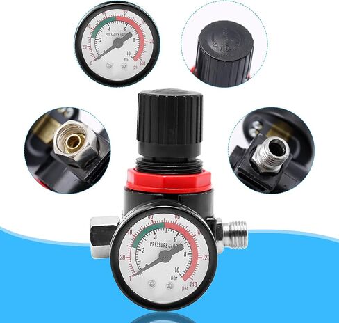 2.5mm Gravity Paint Gun HVLP Spray Gun Auto Body Repair Paint Spray Gun with Regulator Paint Primer Metal Flake 1L 1.4mm/2.5mm Needle and Nozzle for House Painting Car Furniture Spraying in Saudi Arabia