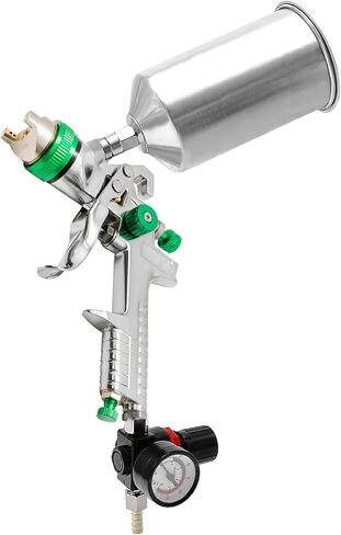 2.5mm Gravity Paint Gun HVLP Spray Gun Auto Body Repair Paint Spray Gun with Regulator Paint Primer Metal Flake 1L 1.4mm/2.5mm Needle and Nozzle for House Painting Car Furniture Spraying in Saudi Arabia
