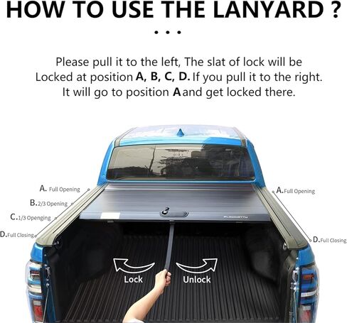 Retractable Hard Tonneau Cover Fits Chevy Colorado & GMC Canyon 2023-2025 5.2 Ft Truck Bed (2023-2025, 5 FT) in Kuwait