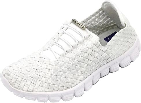 Zee Alexis Women's Danielle Breathable Lightweight Flexible Casual Comfortable Slip-On No-Tie Elastic Laces Woven Sneakers in Kuwait