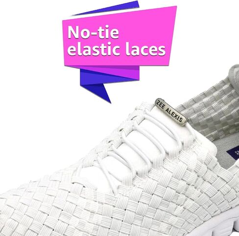 Zee Alexis Women's Danielle Breathable Lightweight Flexible Casual Comfortable Slip-On No-Tie Elastic Laces Woven Sneakers in Kuwait