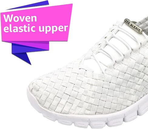 Zee Alexis Women's Danielle Breathable Lightweight Flexible Casual Comfortable Slip-On No-Tie Elastic Laces Woven Sneakers in Kuwait