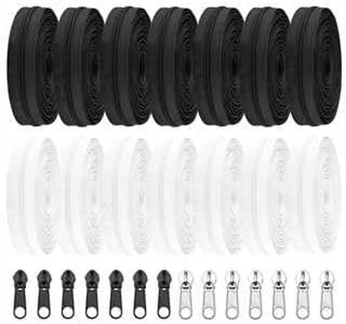 Sawoake 15 Yards Bulk Zipper, (#3) Zippers for Sewing, 5 Kinds of Blue Colors,Zipper by The Yards, Sewing Zipper with 25PCS Zipper Sliders for DIY Sewing Craft Bags in Kuwait