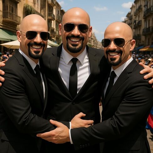 Mepase 5 Pcs Halloween Mr World Costume Accessories Bald Cap Glasses Black Tie Mustache Set for Women Men Halloween Cosplay in Saudi Arabia