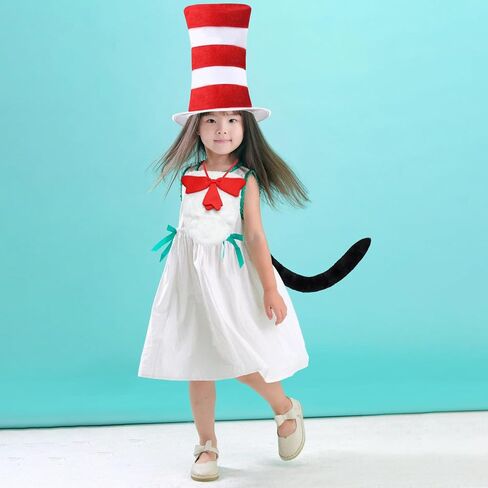 Hat in Red White Striped, Hats Bow Tie Set, Costume Set, Cosplay Party Halloween Accessories in Kuwait
