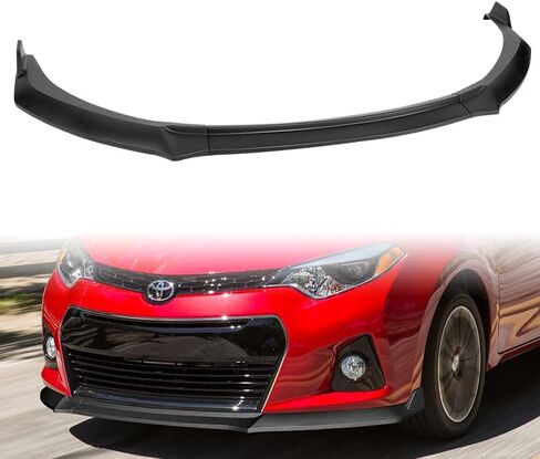 3 Pieces ABS Front Bumper Lip Spoiler Splitter Side Body Kit Trim Protection Compatible with 2014-2016 Toyota Corolla S Model, 2015 (Painted Black) in Saudi Arabia