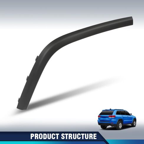 PIT66 Wheel Arch Trim Rear Right Passenger Side Compatible with Jeep Grand Cherokee 2011-2021 1MP34RXFAH, CH1791103 Black in Kuwait