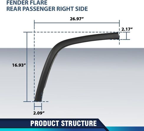 PIT66 Wheel Arch Trim Rear Right Passenger Side Compatible with Jeep Grand Cherokee 2011-2021 1MP34RXFAH, CH1791103 Black in Kuwait