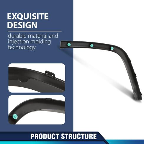 PIT66 Wheel Arch Trim Rear Right Passenger Side Compatible with Jeep Grand Cherokee 2011-2021 1MP34RXFAH, CH1791103 Black in Kuwait