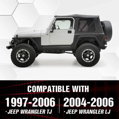 لـ Wrangler YJ مشاعل الحاجز الخلفي المسطح المتوافقة مع 1987 1988 1989 1990 1991 1992 1993 1994 1995 1996 Jeep Wrangler YJ، مجموعة حماية الطين للعجلات الفولاذية شديدة التحمل للطرق الوعرة (قطعتان، أسود) in Saudi Arabia