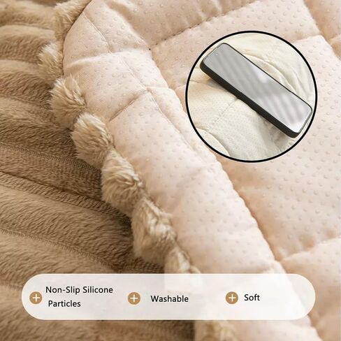 Pet Couch Cover Dogs Washable Non-Slip Couch Protector Fuzzy Cat Sofa Covers for 3 Cushion Sofa Pet Friendly Couch Protector Dog Mat for Couches and Sofas Coffee, 27.6 x 59.06 in Saudi Arabia