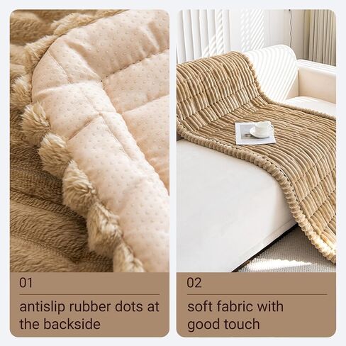 Pet Couch Cover Dogs Washable Non-Slip Couch Protector Fuzzy Cat Sofa Covers for 3 Cushion Sofa Pet Friendly Couch Protector Dog Mat for Couches and Sofas Coffee, 27.6 x 59.06 in Saudi Arabia