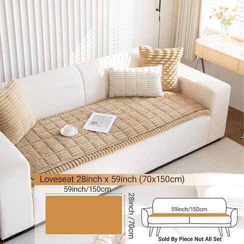 Pet Couch Cover Dogs Washable Non-Slip Couch Protector Fuzzy Cat Sofa Covers for 3 Cushion Sofa Pet Friendly Couch Protector Dog Mat for Couches and Sofas Coffee, 27.6 x 59.06 in Saudi Arabia