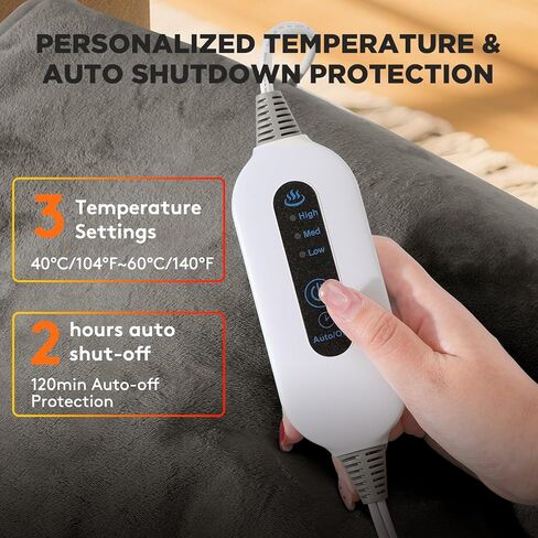 وسادة تدفئة لأكتاف الرقبة الخلفية، عضلات استرخاء كبيرة يمكن ارتداؤها، هدايا عيد ميلاد للنساء والرجال والأم والأب المسنين، 3 إعدادات للحرارة/إيقاف تلقائي آمن لمدة ساعتين، تصميم مريح مقاس 23 بوصة × 17 بوصة - رمادي in Kuwait