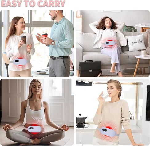 Portable Cordless Heating Pad for Cramps, 6 Heat Levels and 6 Massage Modes, 5000mAh, Auto Shut-Off, NTC Temp Control, Belly and Back Heating Pad, Gifts for Women and Girls (Pink) in Saudi Arabia