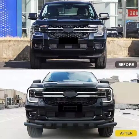 Fits For Ford Ranger T9 2023-2025 Front Bumper Rear Skid Plate Bumper Guard Bar Trim Cover Aluminum in Saudi Arabia