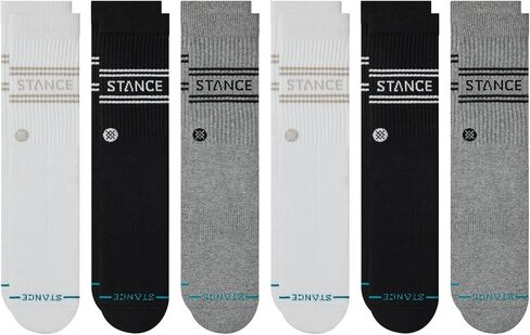 Stance Vital Crew 12-Pack Socks Bundle for Men and Women, Black + Multicolor, Cotton Blend and Comfortable Everyday, Large in Saudi Arabia