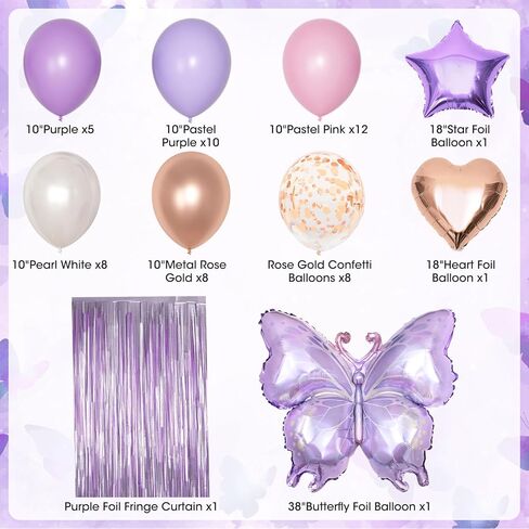 Pink Birthday Party Decorations, Happy Birthday Banner Tablecloth Cake Toppers Fringe Curtain Tassels Pink and White Confetti Foil Balloons for Girls Women Wedding Baby Shower Party Supplies in Kuwait