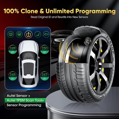 مستشعر Autel TPMS 1-Sensor، 2in 1 MX-Sensor 315MHz + 433MHz Press-in، قابل للبرمجة العالمية لاستبدال مستشعر OEM، قابل للاستنساخ بنسبة 100٪ بواسطة Autel TPMS Tool TS408S TS508 TS508WF (1 قطعة جذع مطاطي) in Kuwait