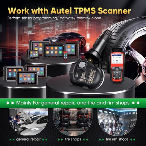 مستشعر Autel TPMS 1-Sensor، 2in 1 MX-Sensor 315MHz + 433MHz Press-in، قابل للبرمجة العالمية لاستبدال مستشعر OEM، قابل للاستنساخ بنسبة 100٪ بواسطة Autel TPMS Tool TS408S TS508 TS508WF (1 قطعة جذع مطاطي) in Kuwait