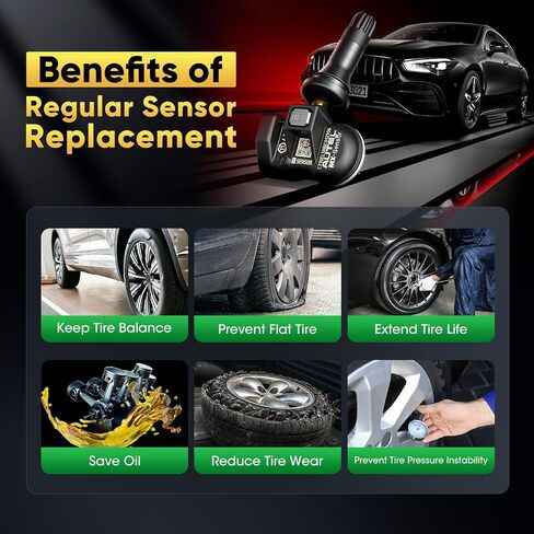 مستشعر Autel TPMS 1-Sensor، 2in 1 MX-Sensor 315MHz + 433MHz Press-in، قابل للبرمجة العالمية لاستبدال مستشعر OEM، قابل للاستنساخ بنسبة 100٪ بواسطة Autel TPMS Tool TS408S TS508 TS508WF (1 قطعة جذع مطاطي) in Kuwait