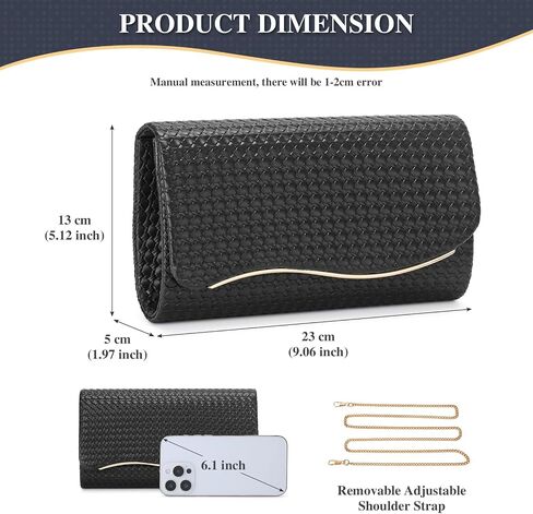 UBORSE Evening Clutch Purses for Women Woven Formal Evening Bag Vegan Leather Crossbody Shoulder Handbag Envelope Bag in Kuwait