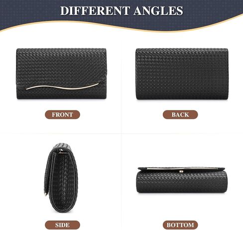 UBORSE Evening Clutch Purses for Women Woven Formal Evening Bag Vegan Leather Crossbody Shoulder Handbag Envelope Bag in Kuwait