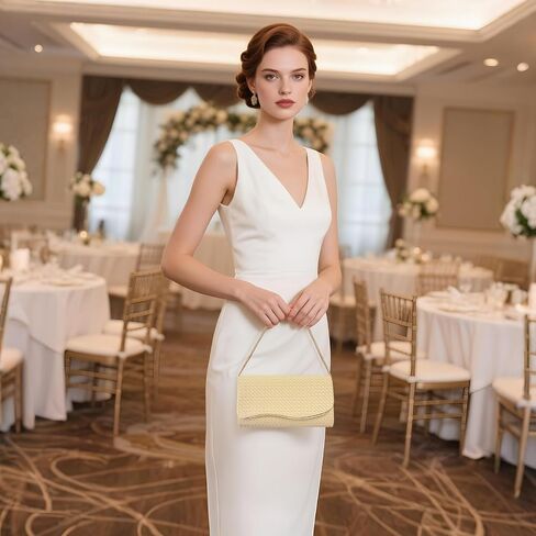 UBORSE Evening Clutch Purses for Women Woven Formal Evening Bag Vegan Leather Crossbody Shoulder Handbag Envelope Bag in Saudi Arabia