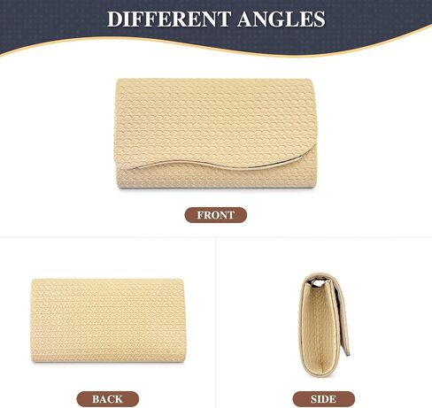 UBORSE Evening Clutch Purses for Women Woven Formal Evening Bag Vegan Leather Crossbody Shoulder Handbag Envelope Bag in Saudi Arabia