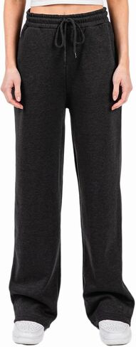 Urban Look Wide Leg High-Rise Cotton Fleece Lined Sweatpants with Drawstring Waist & Pockets in Saudi Arabia