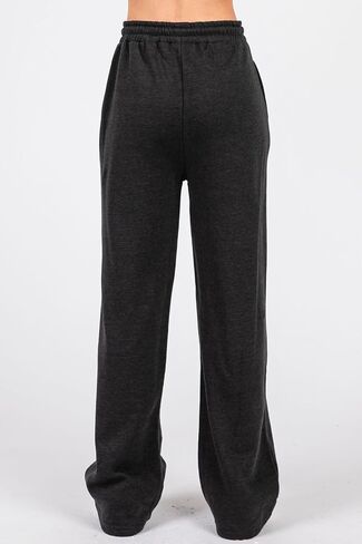 Urban Look Wide Leg High-Rise Cotton Fleece Lined Sweatpants with Drawstring Waist & Pockets in Saudi Arabia