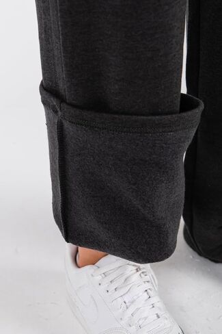 Urban Look Wide Leg High-Rise Cotton Fleece Lined Sweatpants with Drawstring Waist & Pockets in Saudi Arabia