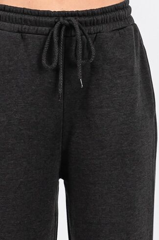 Urban Look Wide Leg High-Rise Cotton Fleece Lined Sweatpants with Drawstring Waist & Pockets in Saudi Arabia