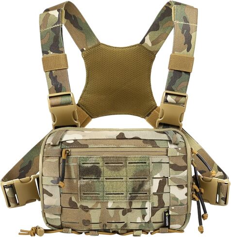 Tactical EDC Chest Bag 2L Utility Molle Chest Rig Pouch with CCW Compartment Adjustable Strap Outdoor in Kuwait