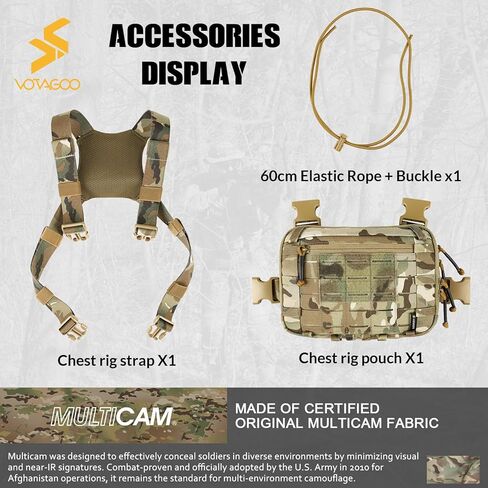 Tactical EDC Chest Bag 2L Utility Molle Chest Rig Pouch with CCW Compartment Adjustable Strap Outdoor in Kuwait