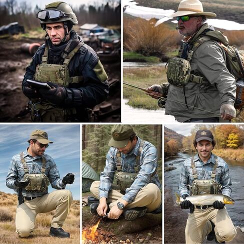 Tactical EDC Chest Bag 2L Utility Molle Chest Rig Pouch with CCW Compartment Adjustable Strap Outdoor in Kuwait