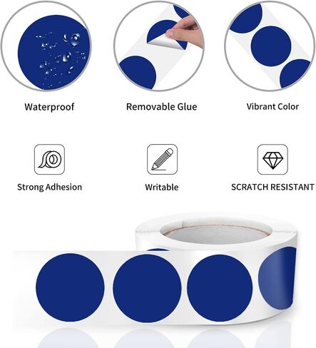 Round Stickers Colorful 1 Inch Circle Labels Color Coding Dot Vinyl Floor Sticker Waterproof Removable Roll of 500 in Saudi Arabia
