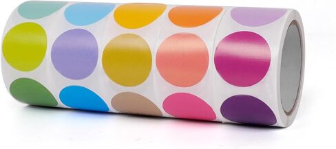 Round Stickers Colorful 1 Inch Circle Labels Color Coding Dot Vinyl Floor Sticker Waterproof Removable Roll of 500 in Saudi Arabia