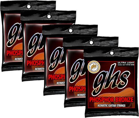 سلاسل GHS S325 أوتار جيتار صوتي برونزي فوسفور، خفيفة (.012-.054)، 3 مجموعات من S325 in Saudi Arabia