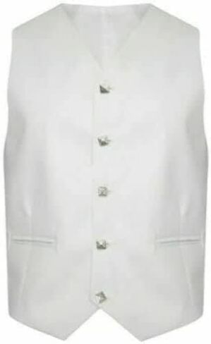 New Man's White Scottish Prince Charlie Kilt Jacket in Saudi Arabia