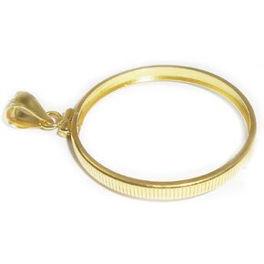 NA Flintski Jewelry Twenty (20) Cent Euro 1/20th 14k Gold Filled Coin Edge Coin Bezel Frame Mount Pendant 22.1mm x 2.1mm in Saudi Arabia