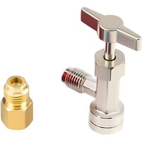 R134a Self-Sealing Can Tap, Refrigerant Can Opener with Tank Adapter for 1/4" and 1/2" AC Charging Hoses, Universal Car A/C Recharge Tool for Refilling Air Conditioning System (R134a) in Saudi Arabia