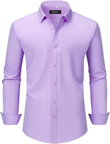 قمصان للرجال كبيرة وطويلة (مقاس XL-6XLT) قمصان سهرة بأكمام طويلة وأزرار للأسفل، قميص بياقة كاجوال للعمل in Kuwait