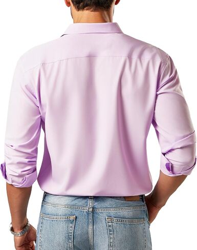 قمصان للرجال كبيرة وطويلة (مقاس XL-6XLT) قمصان سهرة بأكمام طويلة وأزرار للأسفل، قميص بياقة كاجوال للعمل in Saudi Arabia